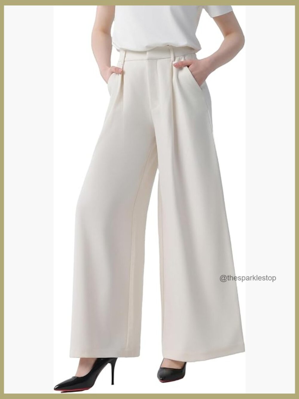 High Waist Wide Leg Palazzo Pants Trousers Casual Flowy